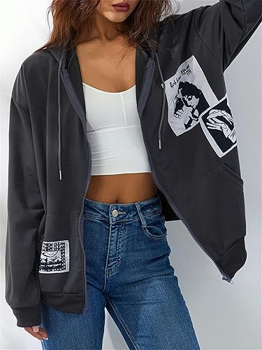 ヴィンテージ風 grunge スウェットジャケット 古着系 Y2K レディース ヴィンテージ風 grunge スウェットジャケット 古着系 Y2K レディース
